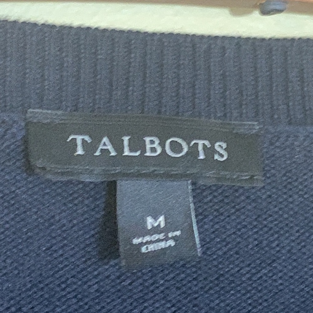 Talbots | Blue Llama Embroidered Pom Pom 3 D Knit Pullover Fun Sweater M - Picture 8 of 17